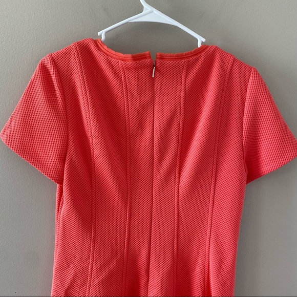 Rebecca Taylor Knit Pique Coral Colored Fit and Flare Mini Dress Women’s Size 8 - Picture 7 of 10